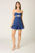 Contrast Trim Cutout Mini Dress