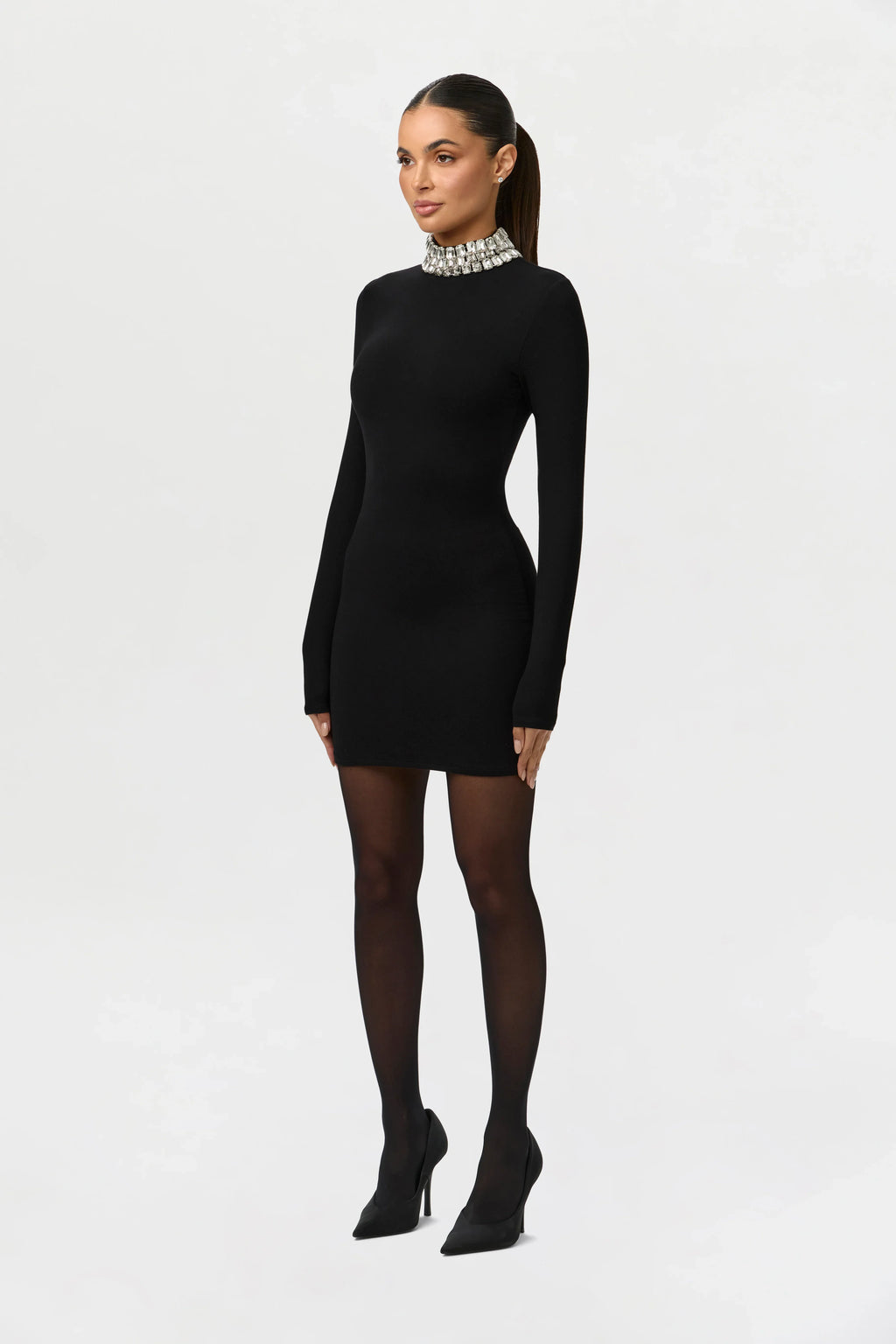 Butter Rhinestone Contour Mini Dress