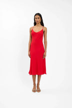 Georgette Midi Dress | Cherry Red