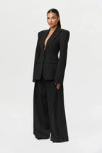 Suiting Pinstripe Wide-Leg Pant