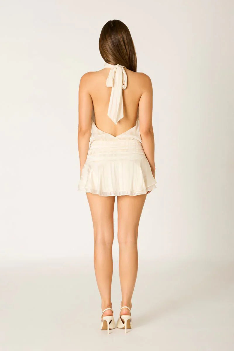 Striped Chiffon Mini Dress