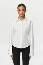 Shirting Contour Button Up Top