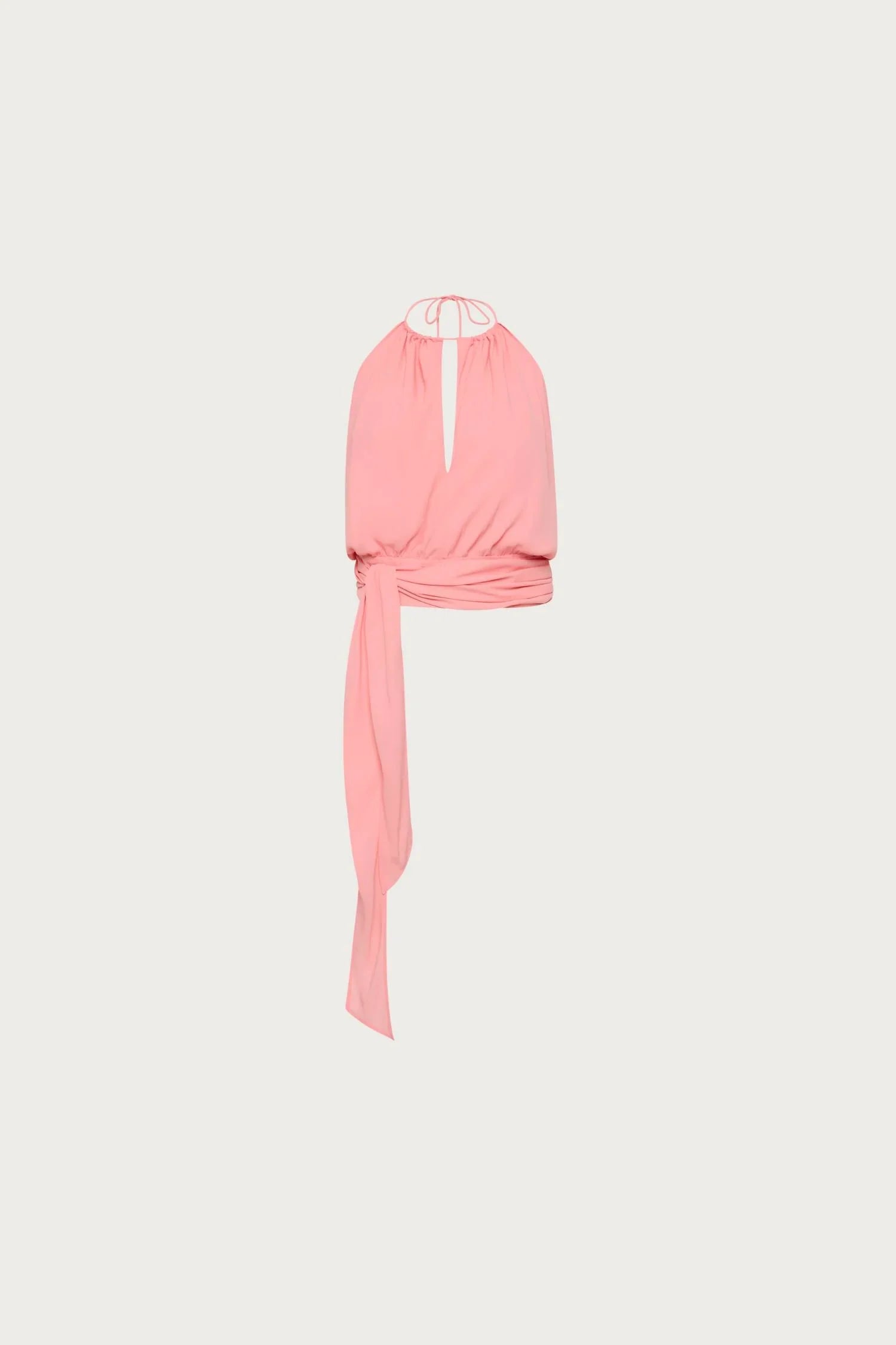Draped Halter Top | Coral