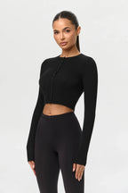 Knit Cropped Cardigan Top