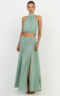 Melanie Top - Halter Neck Top in Green