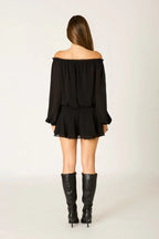 Chiffon Off-The-Shoulder Mini Dress