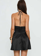 Odelina Halter Mini Dress Black