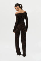 Burnout Wide-Leg Pant