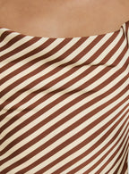 Mylla Cowl Neck Mini Dress Brown Stripe