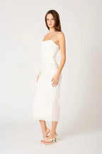 Corset Mesh Midi Dress