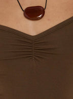 Possie Layered Jersey Mini Dress Brown