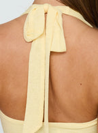 Amaleta Halter Ruched Mini Dress Butter