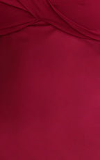 Flynn Maxi Dress - Satin Halter Sweetheart Neck Dress in Wine