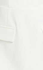Carlson Mini Dress - High Neck Sleeve Cocoon Skirt Dress in White