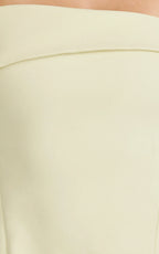 Eljay Mini Dress - Long Sleeve Off Shoulder Knot Detail Dress in Lemon