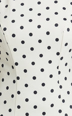 Brooke Mini Dress - Boat Neck Drop Waist Dress in Cream Polka Dot