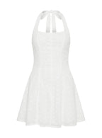 Kittee Halter Mini Dress White