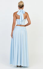 Melanie Top - Halter Neck Top in Pale Blue