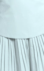 Izara Mini Dress - Off Shoulder Pleated Dress in Blue