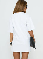 Agnessa Ruched Detail Mini Dress White