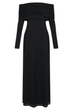 Josie Off Shoulder Mesh Maxi Dress - Black