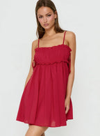 Beya Ruched Bust Mini Dress Red