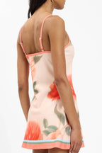 Fitted Mini Dress | Peach Floral