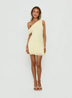 Darline One Shoulder Mini Dress Yellow