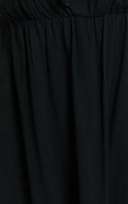 Brooks Mini Dress - Puff Sleeve Front Tie Babydoll Dress in Black