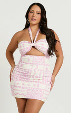 Amalie The Label - Lana Halter Front Cut Out Mini Dress - Int
