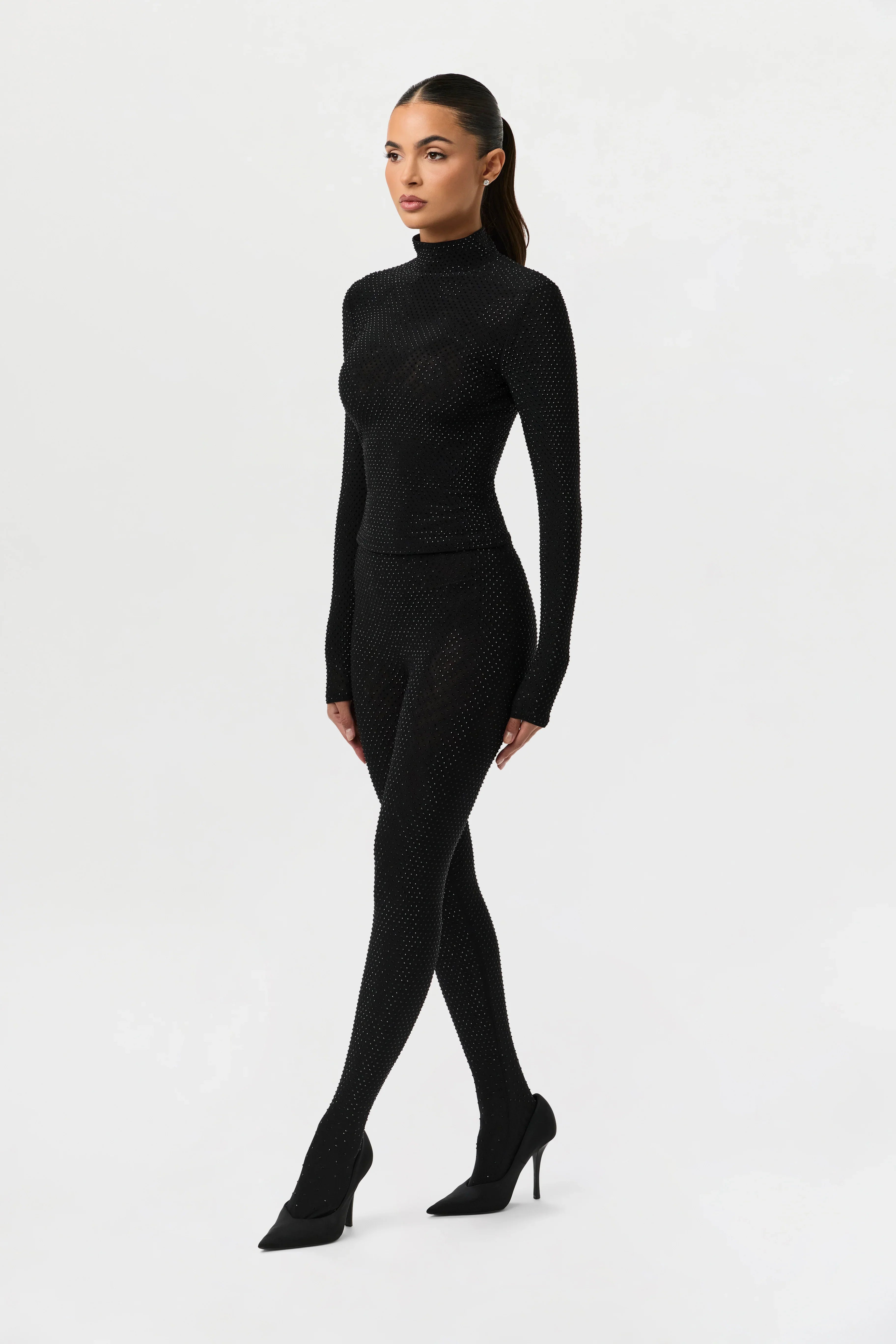 Crystal Closed Toe Leggings