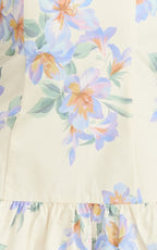 Astra Mini Dress - Balconette Bodice Drop Waist Dress in Astra Posey Floral Print