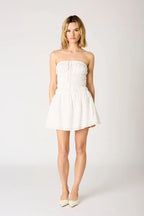 Cotton Smocked Mini Dress
