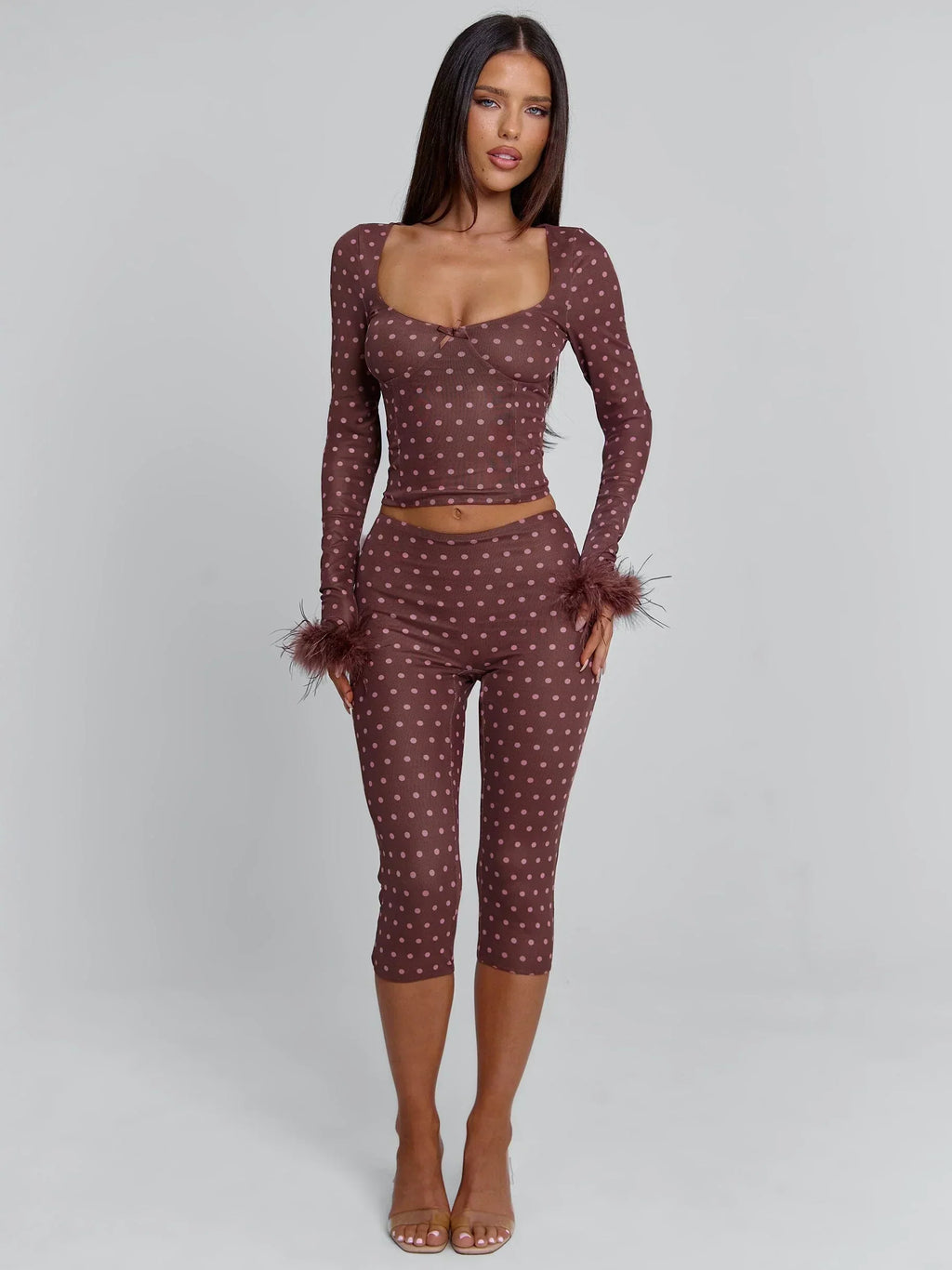 MAHRIA TOP BROWN POLKA DOT