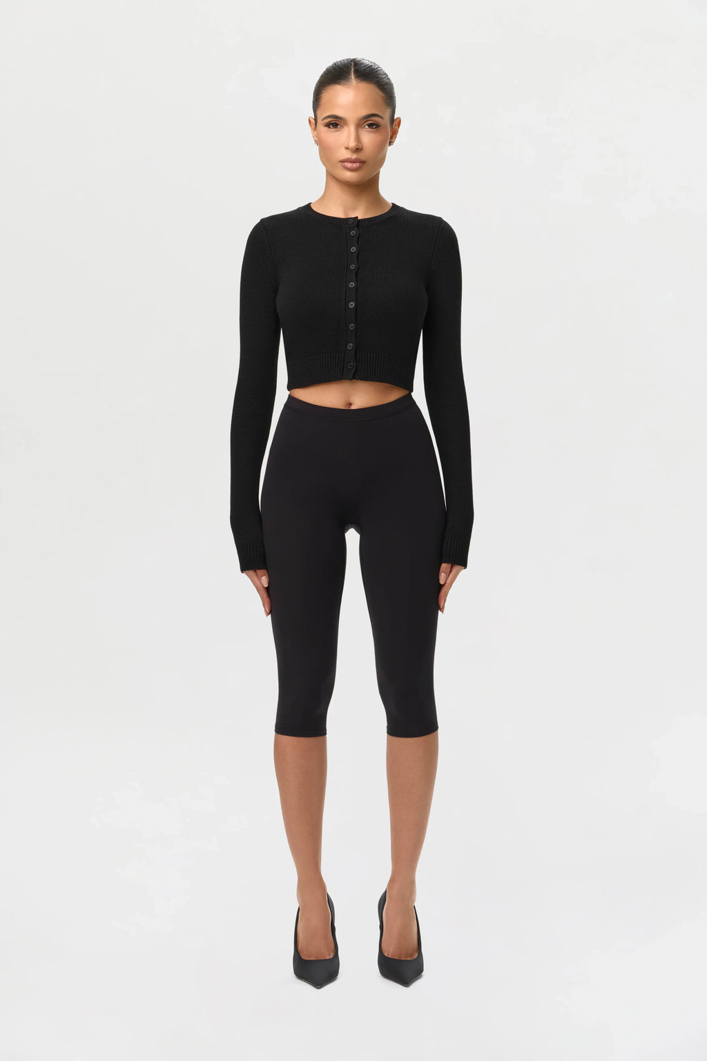 Knit Cropped Cardigan Top
