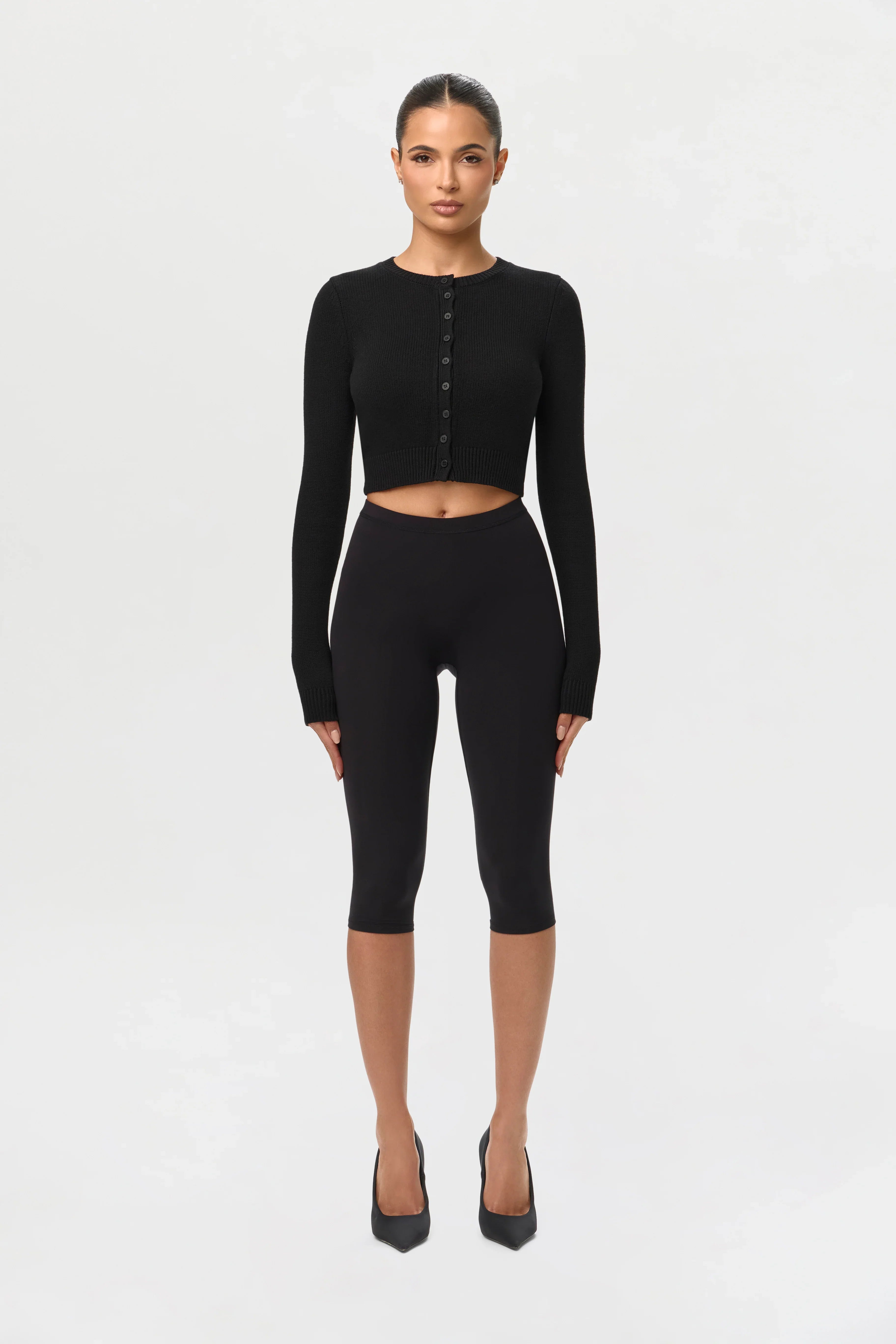 Knit Cropped Cardigan Top