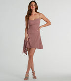 Midnight Mesh Glitter A-Line Party Dress