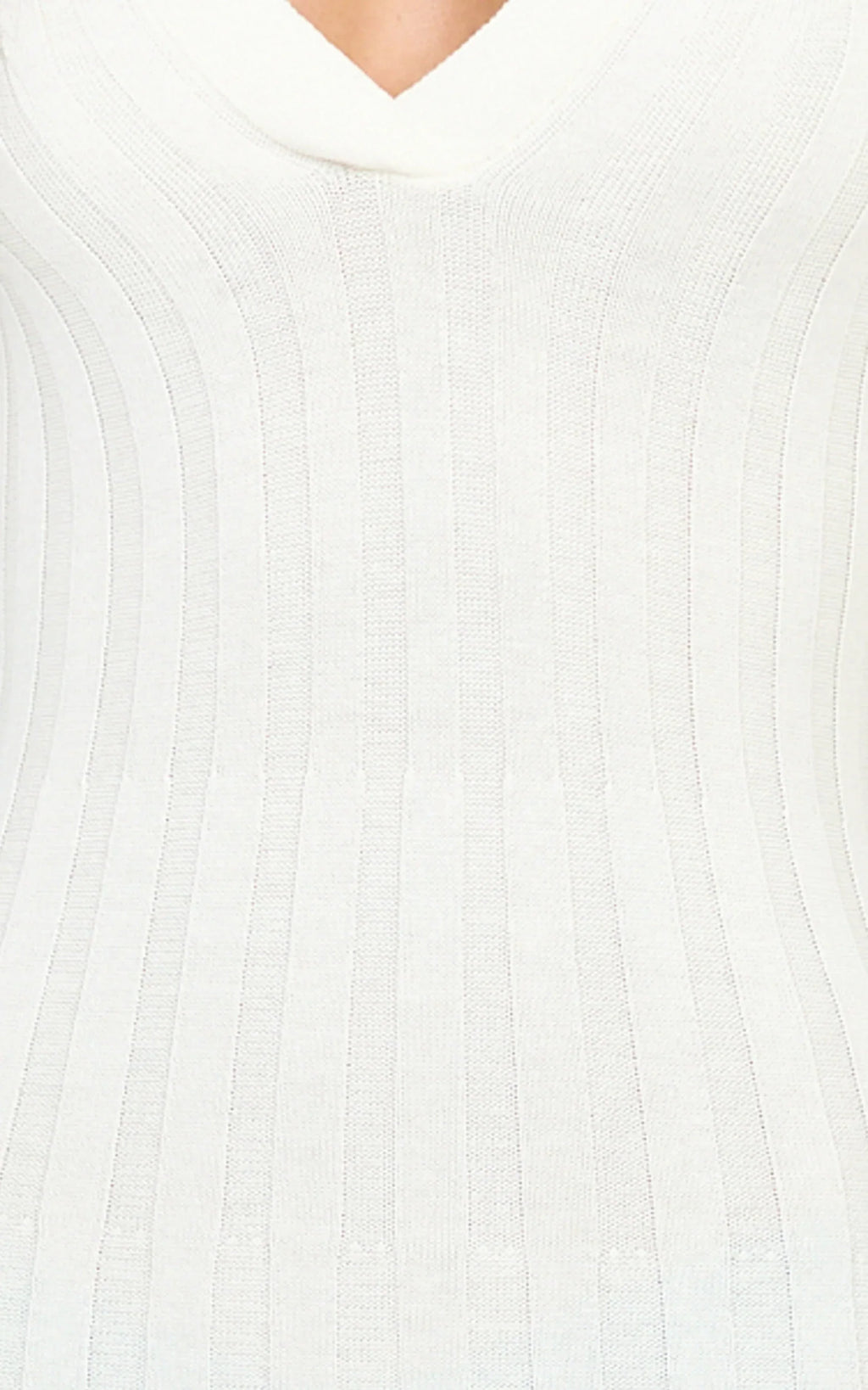 Pamela Midi Dress - Ribbed Knit Poli Midi Dress in Off White