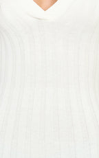 Pamela Midi Dress - Ribbed Knit Poli Midi Dress in Off White