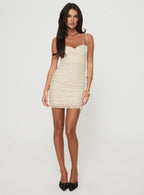 Reedy Lace Mini Dress Cream