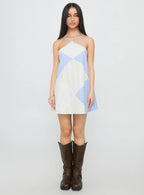 Rivena Arrowhead Mini Dress Blue / White