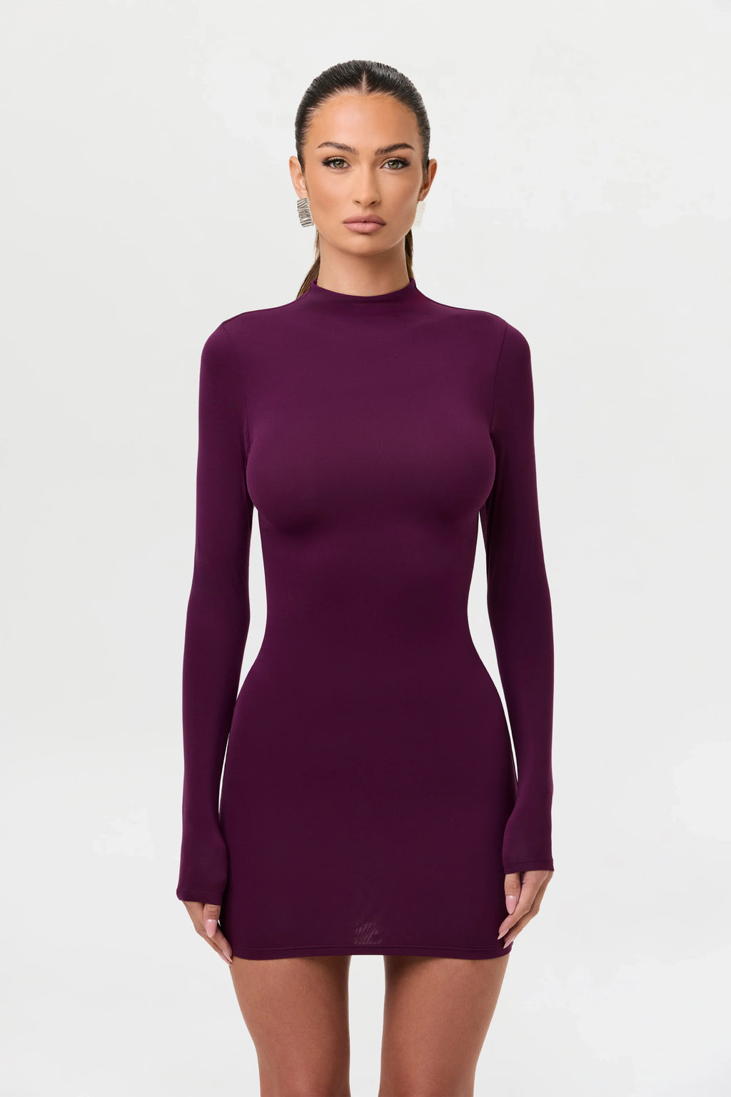 Naked Mock Neck Mini Dress