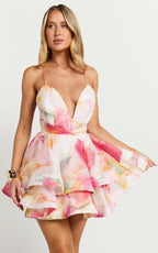 Amalie The Label - Felicity Plunge Tiered Mini Dress - Int