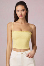 Broderie Anglaise Camisole Top in Lemon Yellow