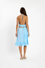 Frill Midi Skirt | Baby Blue