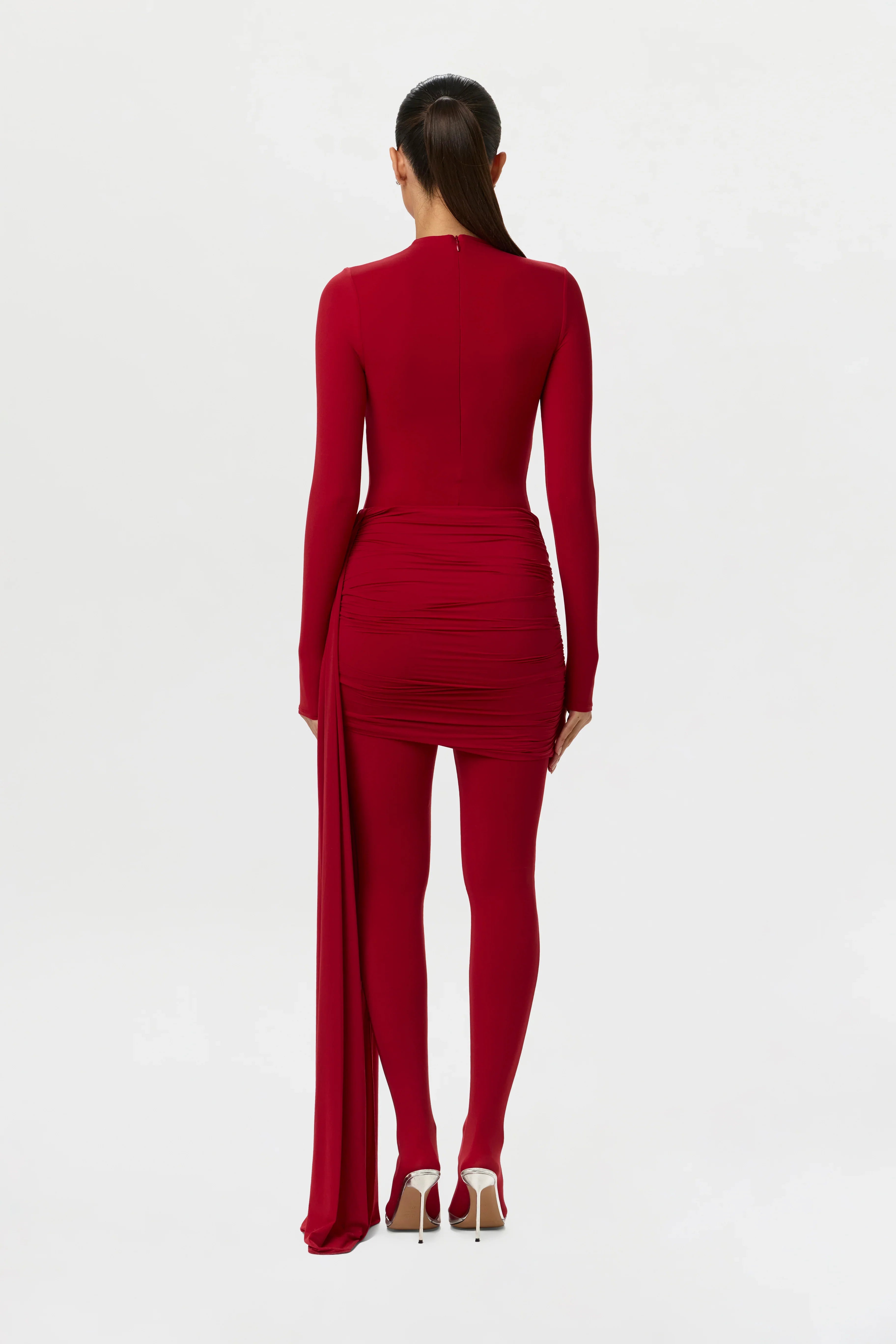 Naked Ruched Drape Mini Skirt