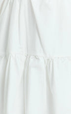 Miles Mini Dress - Ruffle Sleeve Tiered Dress in White