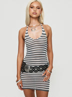 Marino Mini Dress Grey / White