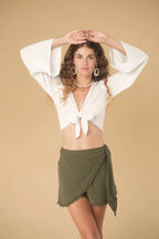 Fray Wrap Skirt