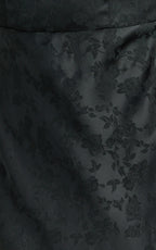 Vance Midi Dress - Ruched Cap Sleeve Bustier Bias Cut Dress in Black